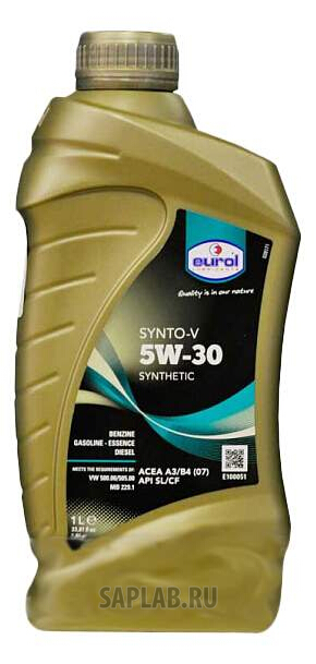 Купить EUROL E1000511L EUROL Synto-V 5W-30 1л