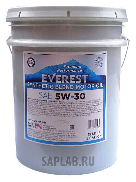 Купить EVEREST FP53000EV19LSB Моторное масло Everest Synthetic Blend 5W-30 19л