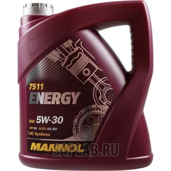 Купить MANNOL S75115 Синтетическое моторное масло MANNOL ENERGY 5W30 (SL) 5 л. (4+1 FREE) 7511