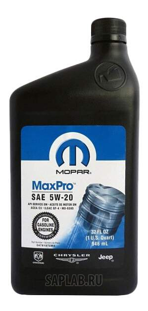 Купить MOPAR 68218890AA Моторное масло Mopar MaxPro 5W-20 0,946л