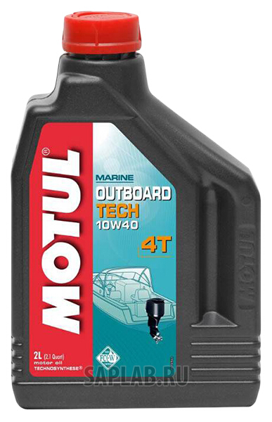 Купить MOTUL 101748 Моторное масло Motul Outboard Tech 4T 10w-40 2л