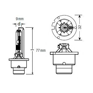 Купить OSRAM 66250 Лампа автомобильная 66250 35W P32D-3 4X1 1A OSRAM