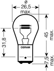 Купить OSRAM 752802B OSRAM P21/5W Original 12V 21/5W, 2шт., 7528-02B