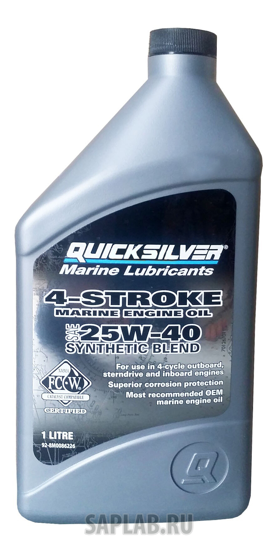 Купить QUICKSILVER 928M0086226 Моторное масло Quicksilver 4-Stroke Marine Engine Oil 25W-40 1л