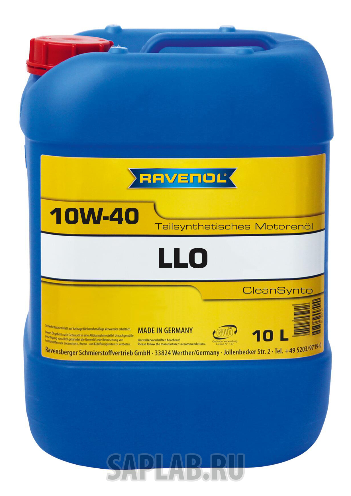 Купить RAVENOL 4014835724341 Моторное масло Ravenol LLO SAE 10W-40 10л