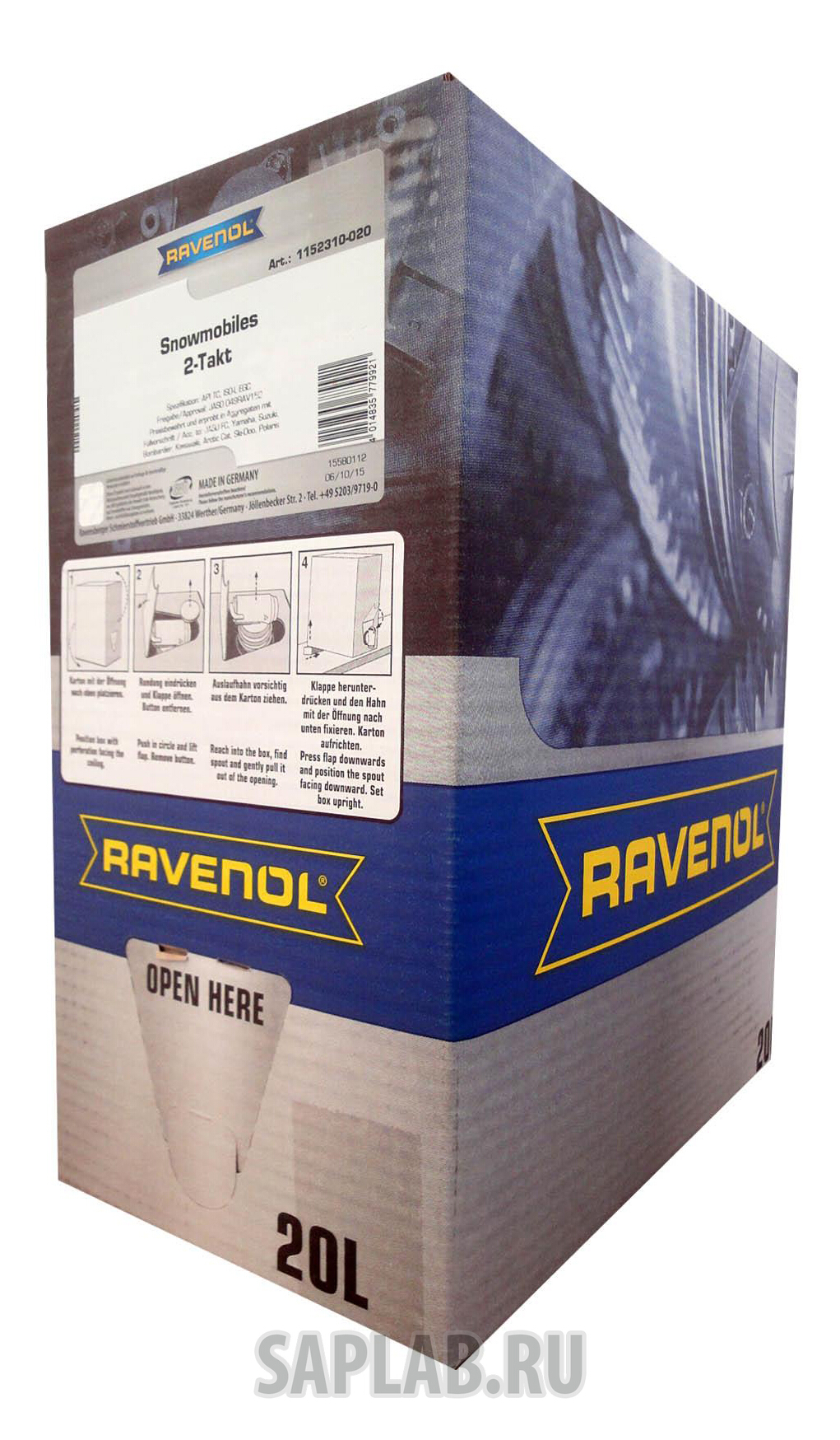 Купить RAVENOL 4014835779921 Моторное масло Ravenol Snowmobiles Teilsynth 2-Takt 5W-30 20л