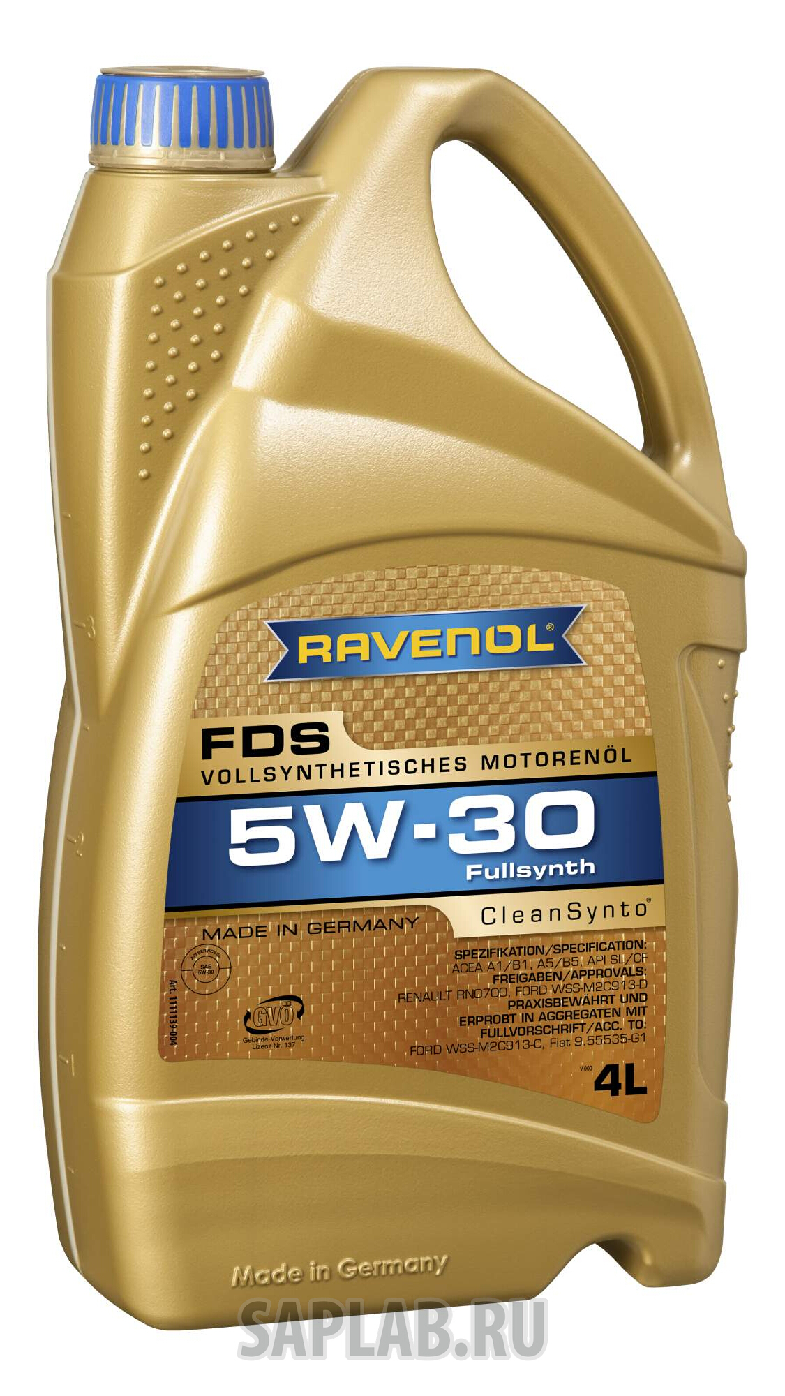 Купить RAVENOL 4014835795693 Моторное масло Ravenol FDS SAE 5W-30 4л