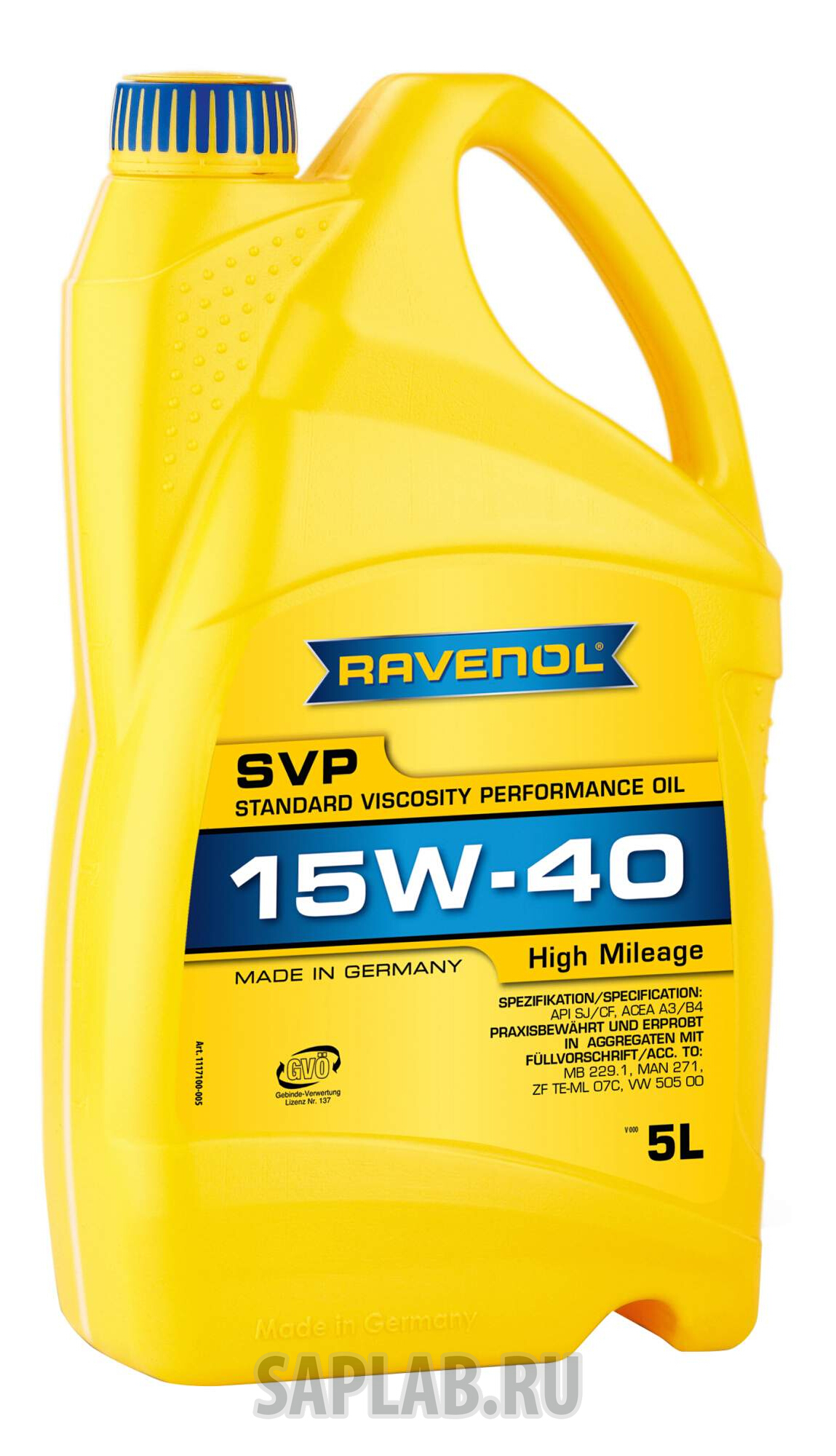 Купить RAVENOL 4014835802902 Моторное масло Ravenol SVP Stand Viscos Perform Oil SAE 15W-40 5л