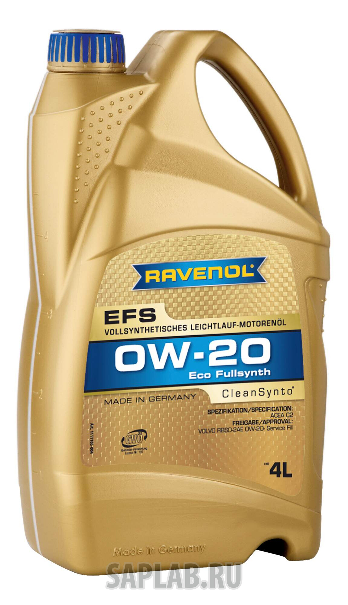 Купить RAVENOL 4014835843158 Моторное масло Ravenol EFS EcoFullSynth SAE 0W-20 4л