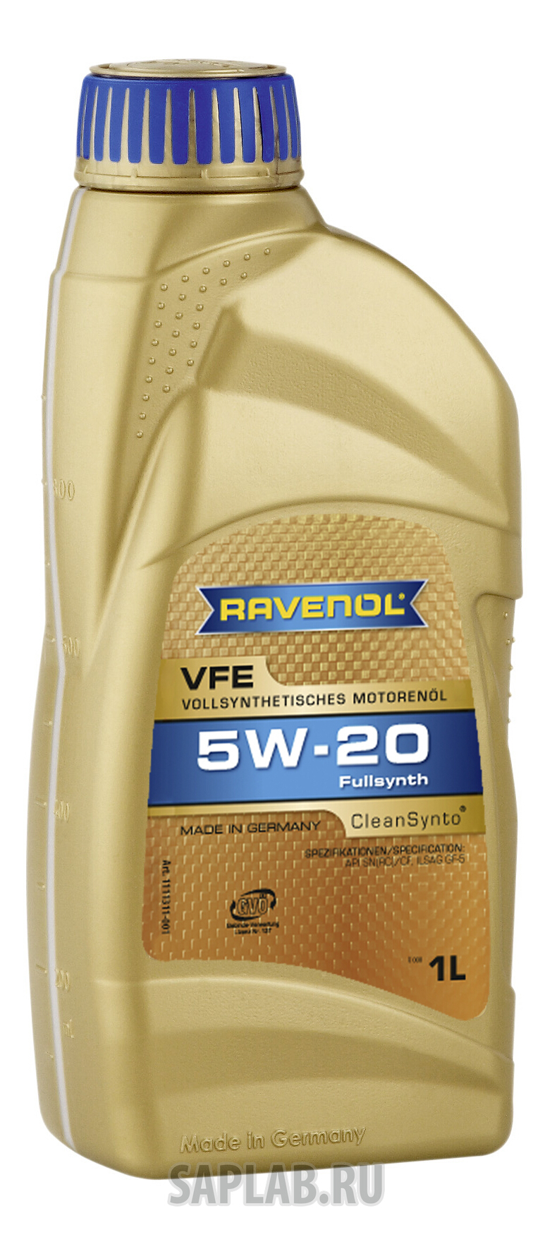 Купить RAVENOL 4014835846036 Моторное масло Ravenol VFE SAE 5W-20 1л