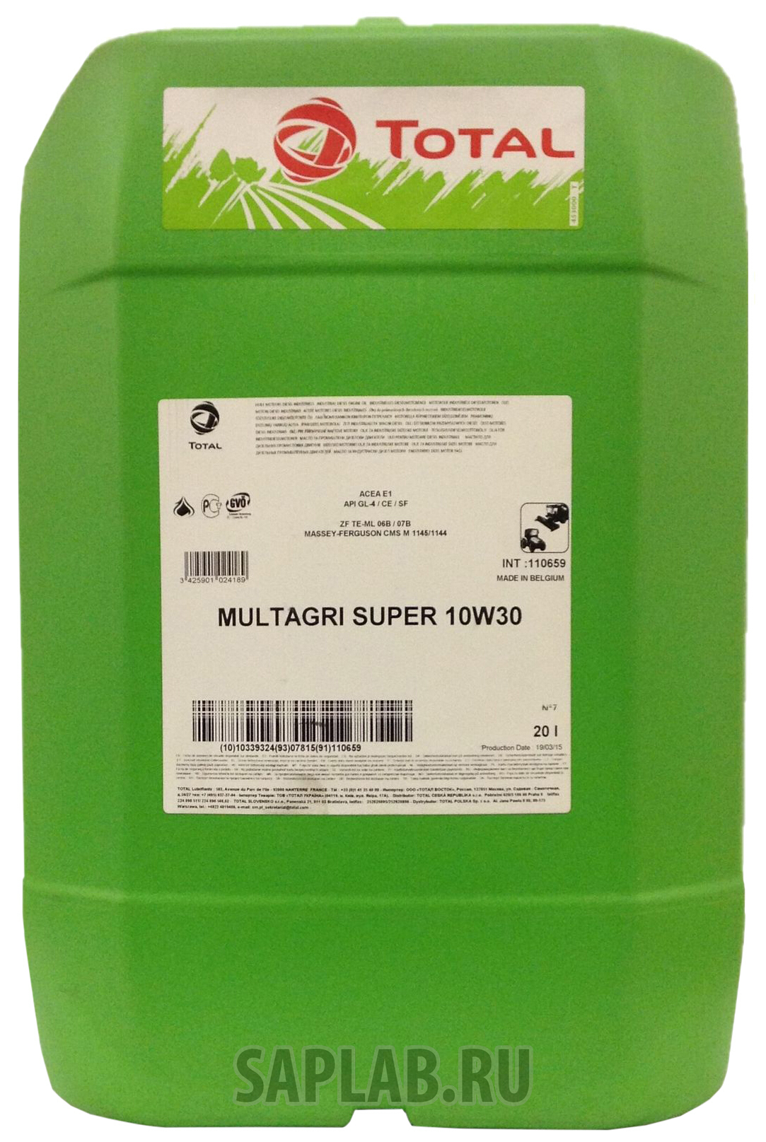 Купить TOTAL 110659 Моторное масло Total 10w-30 20л