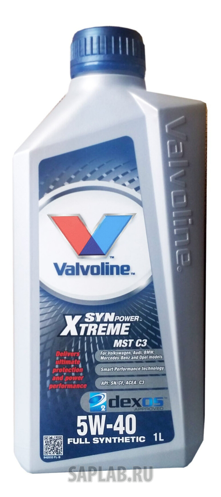 Купить VALVOLINE 842033 Моторное масло Valvoline Synpower Xtreme MST C3 SAE 5W-40 1л