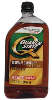 Купить QUAKER STATE 073102048782 Моторное масло QUAKER STATE Ultimate Durability European L SAE 5W-30 (0,946л)*