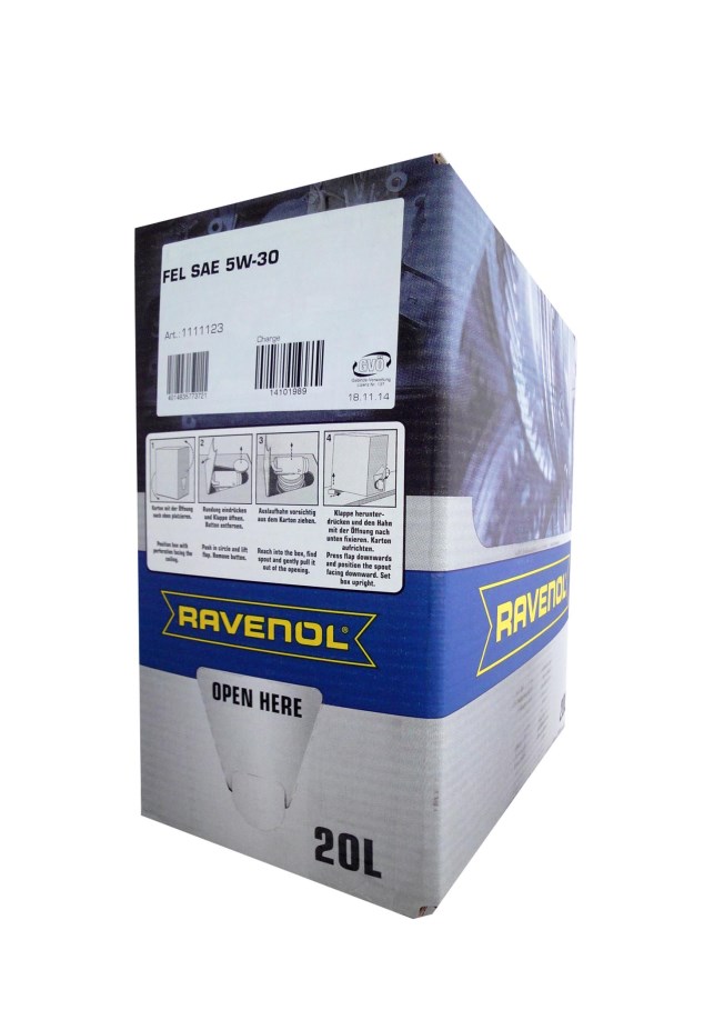 Купить RAVENOL 4014835773721 Моторное масло Ravenol FEL SAE 5W-30 20л