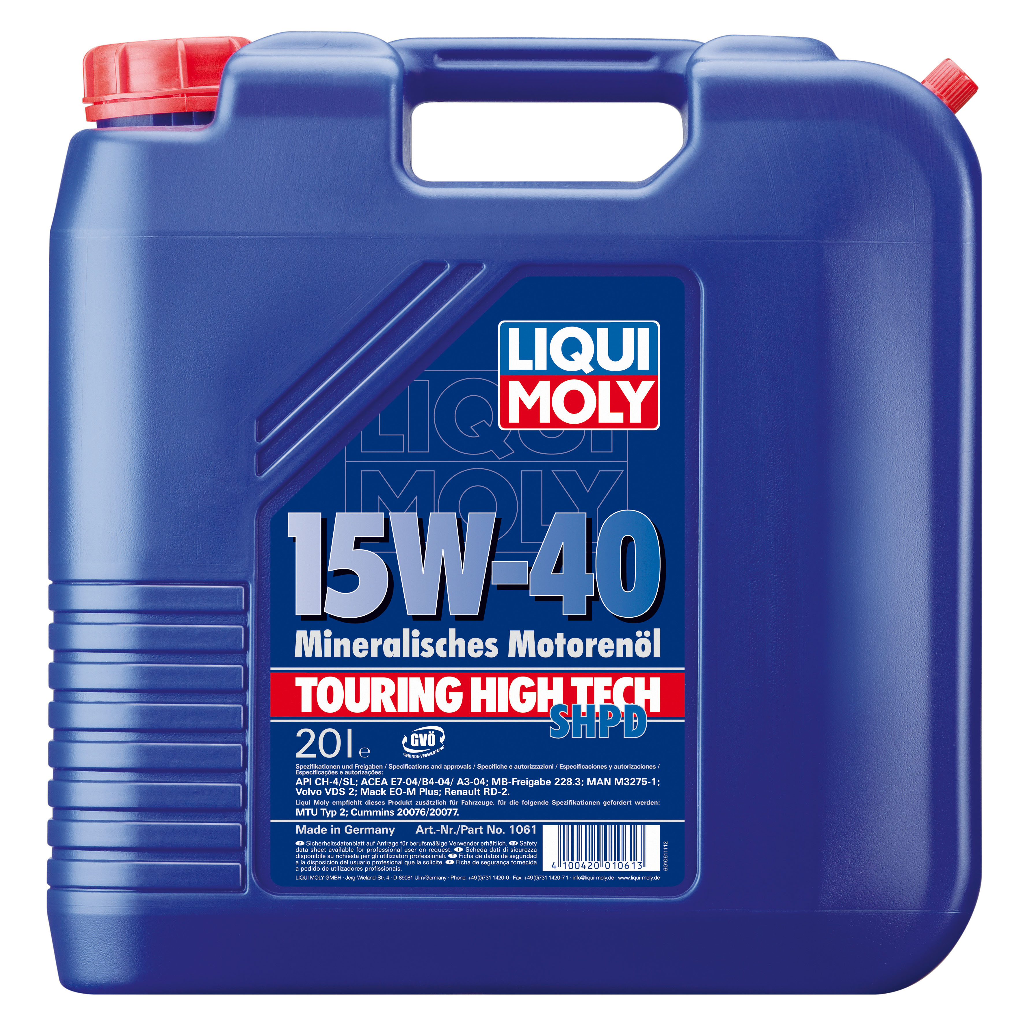 Купить LIQUI MOLY 1061 Моторное масло Liqui moly Touring High Tech SHPD 15w-40 20л