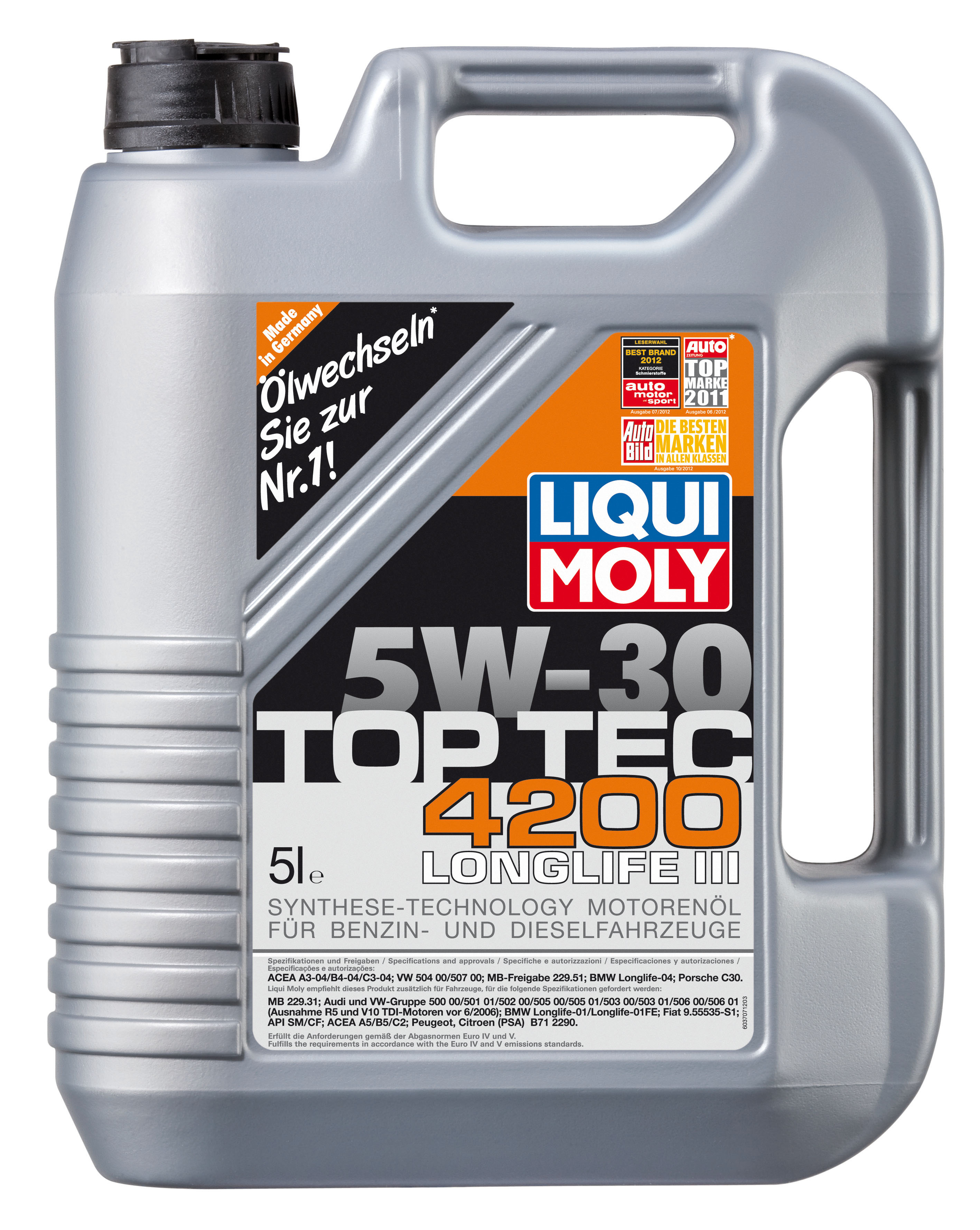 Купить LIQUI MOLY 7661 Моторное масло Liqui moly Top Tec 4200 5W-30 5л