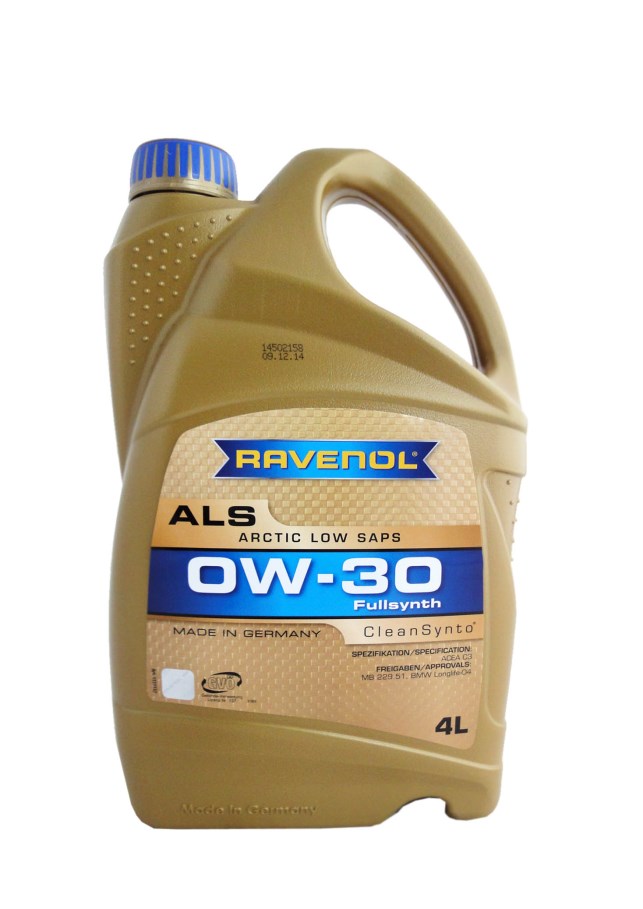 Купить RAVENOL 4014835797796 Моторное масло Ravenol Arctic Low SAPS ALS SAE 0W-30 4л