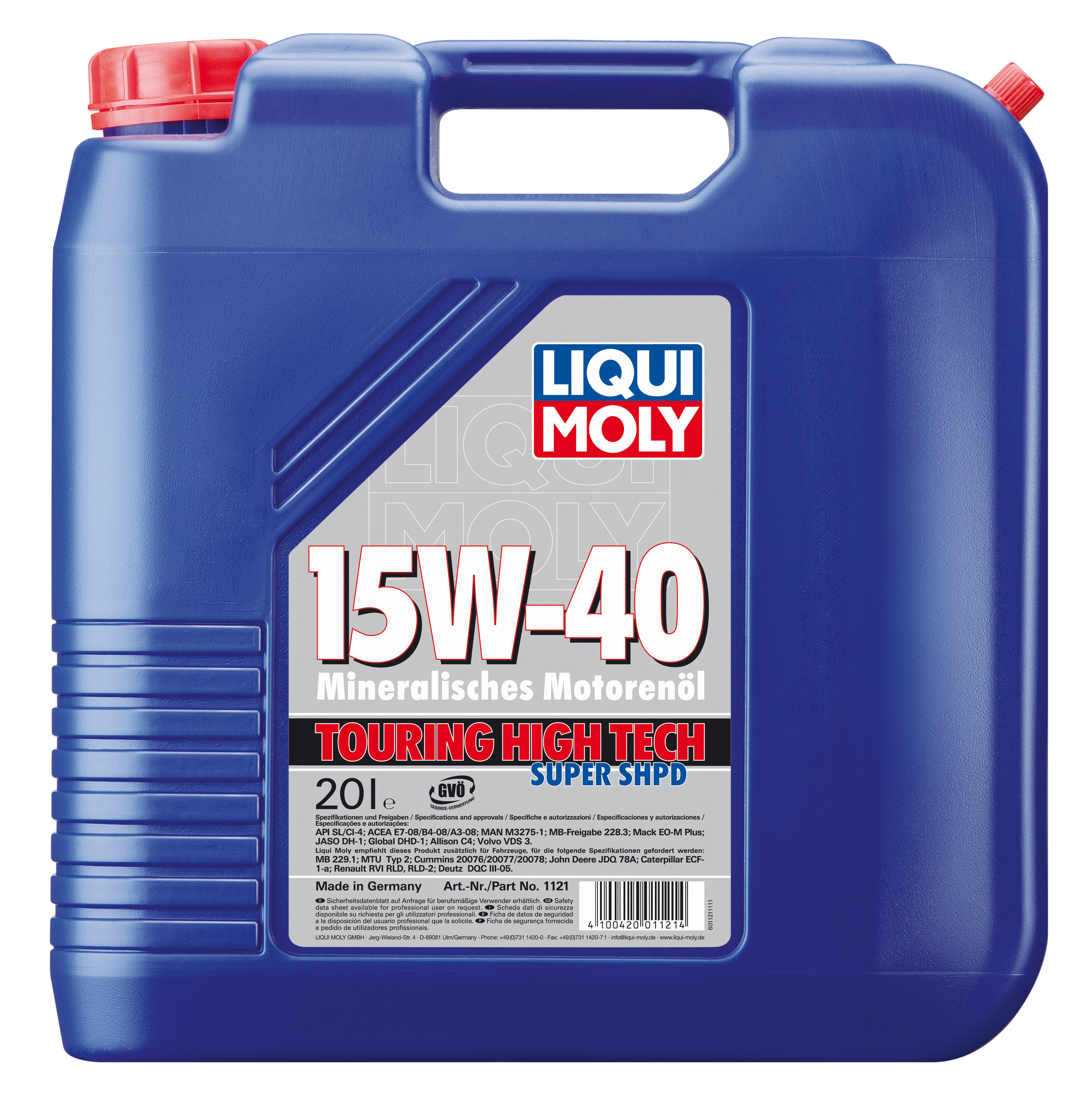 Купить LIQUI MOLY 1121 Моторное масло Liqui moly Touring High Tech Super SHPD 15W-40 20л